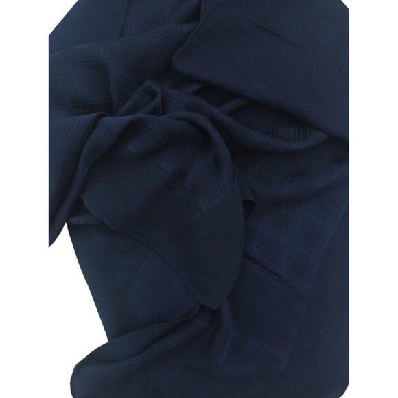 BALENCIAGA RARE Navy Geometric Logo Silk Scarf ITALY 29"/ 28.5” EC - Picture 3 of 6